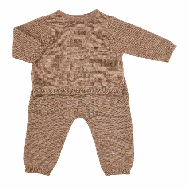 Ensemble Aim tricot beige chin