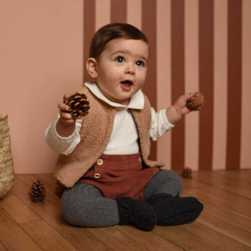 Gilet sans manche bébé garçon tricot sale